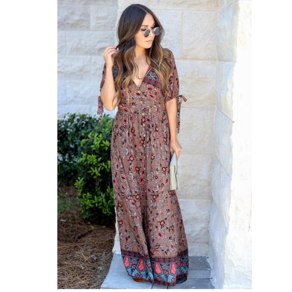 Boho Print Maxi Dress